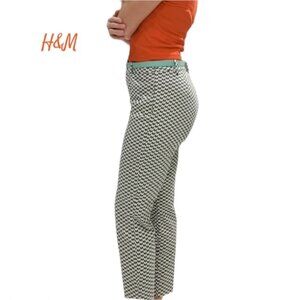 H&M Retro Style Ankle Trouser Pant w Mozaic Pattern-Size 10​